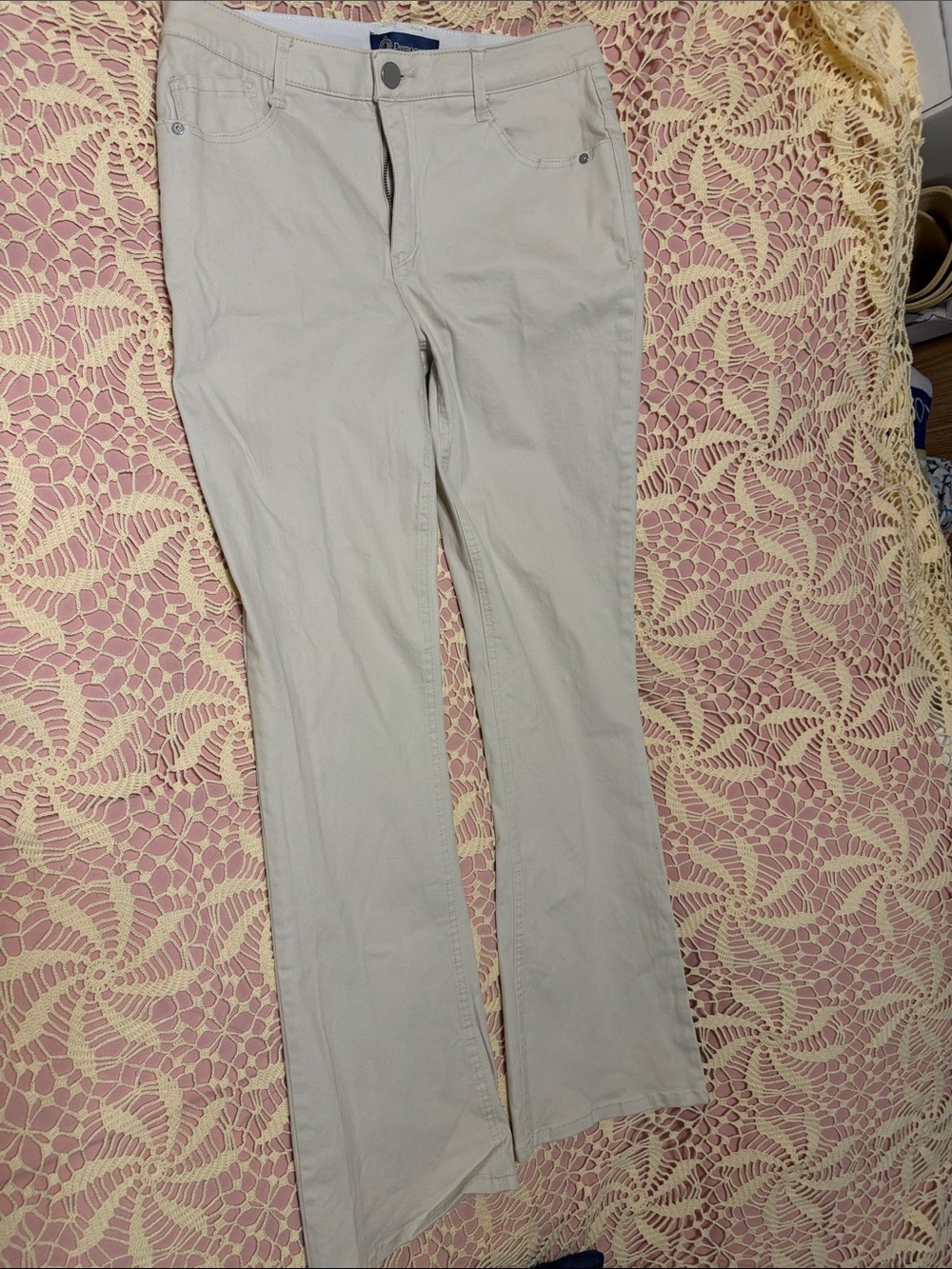 Women's Light Beige Straight-Leg Pants